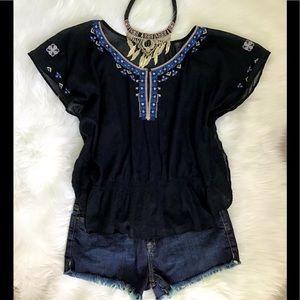 American Eagle Outfitters Boho Embroidered Top